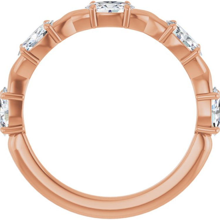 10K Rose Gold 1 1/3 CTW Natural Diamond Anniversary Band
