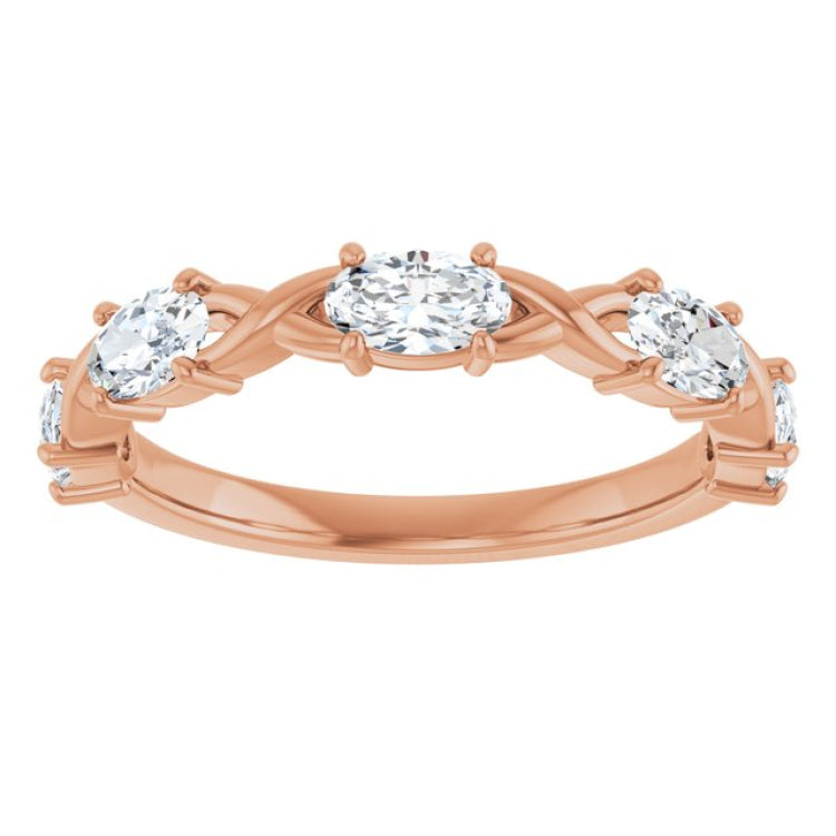 10K Rose Gold 1 1/3 CTW Natural Diamond Anniversary Band
