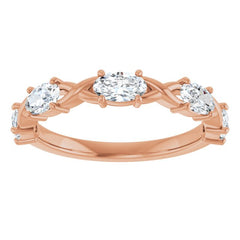 10K Rose Gold 1 1/3 CTW Natural Diamond Anniversary Band