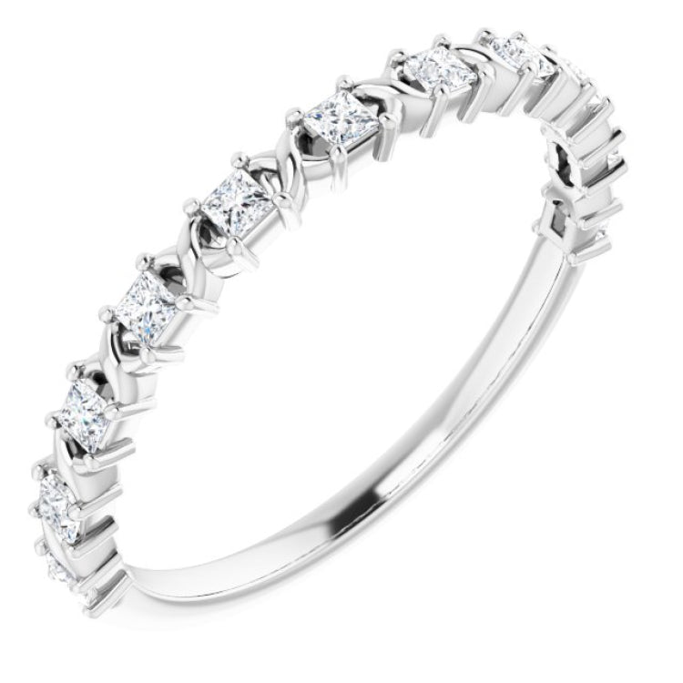 10K White Gold 1/4 CTW Natural Diamond Anniversary Band