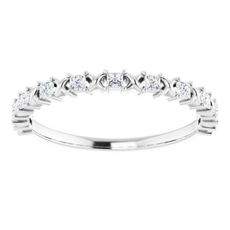 10K White Gold 1/4 CTW Natural Diamond Anniversary Band