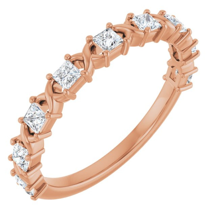 10K Rose Gold 1/2 CTW Natural Diamond Anniversary Band