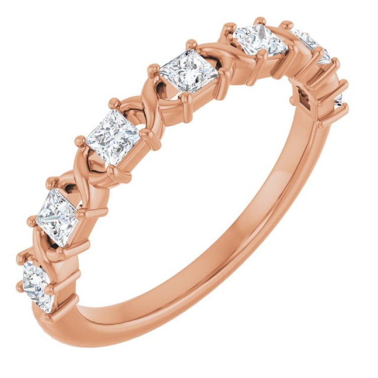 10K Rose Gold 1/2 CTW Natural Diamond Anniversary Band