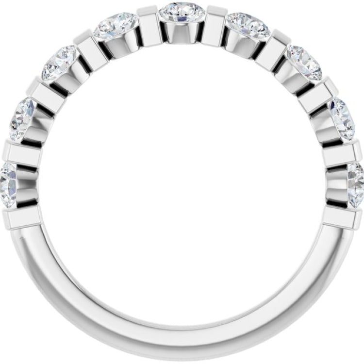 10K White Gold 3/4 CTW Natural Diamond Anniversary Band