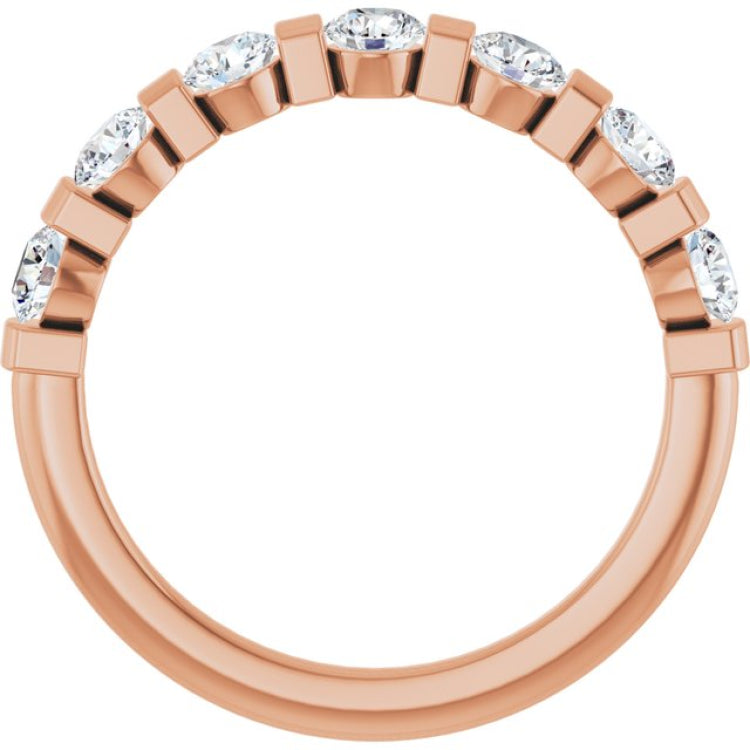 10K Rose Gold 7/8 CTW Natural Diamond Anniversary Band