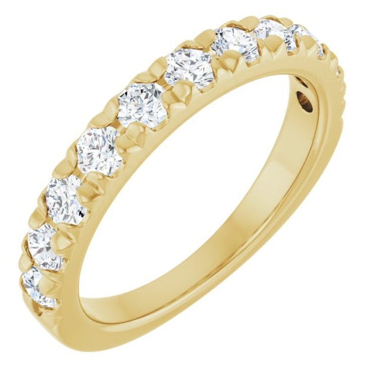 10K Yellow Gold 3/4 CTW Natural Diamond French-Set Anniversary Band