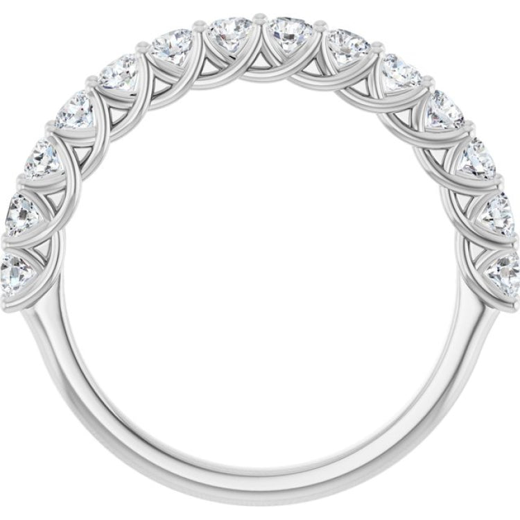 10K White Gold 7/8 CTW Natural Diamond Anniversary Band