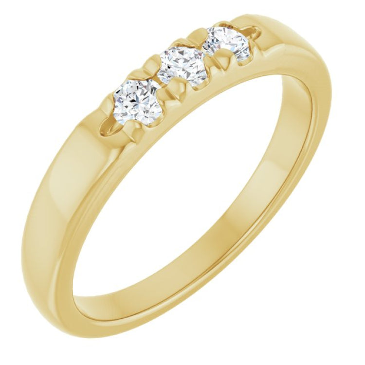 10K Yellow Gold 1/5 CTW Natural Diamond Anniversary Band