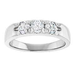 10K White Gold 5/8 CTW Natural Diamond Anniversary Band