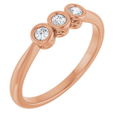 10K Rose Gold 1/8 CTW Lab-Grown Diamond Anniversary Band