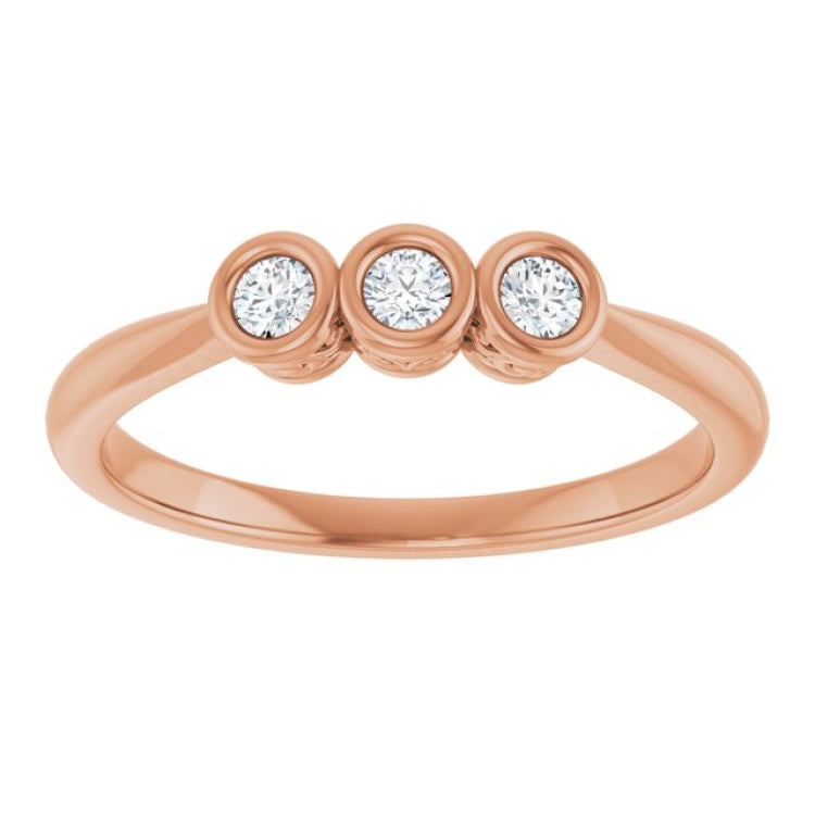 10K Rose Gold 1/8 CTW Lab-Grown Diamond Anniversary Band