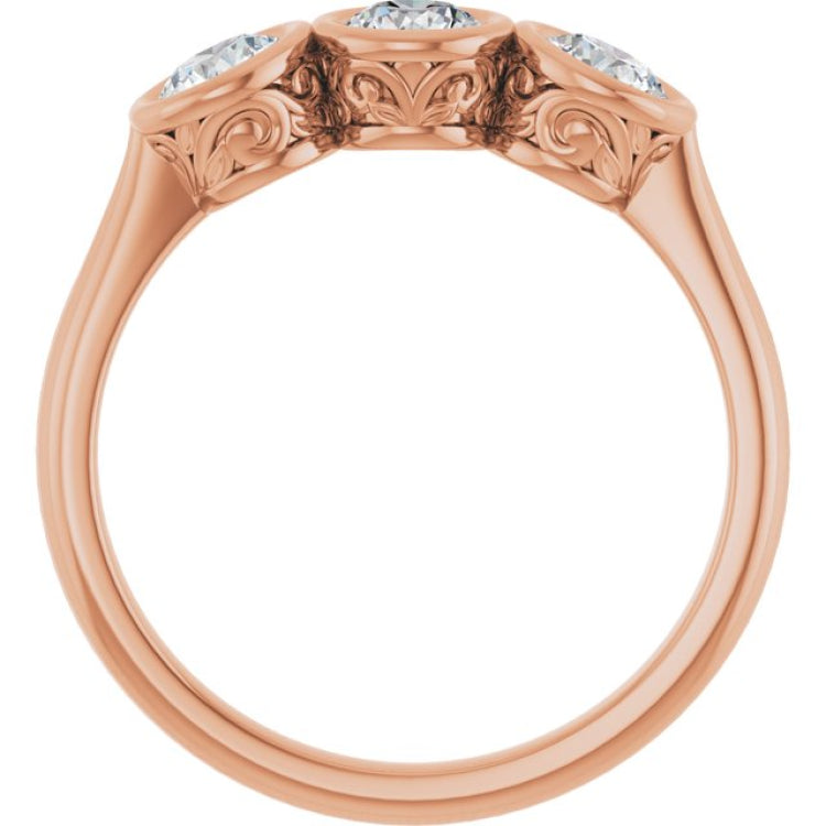 10K Rose Gold 3/4 CTW Lab-Grown Diamond Anniversary Band