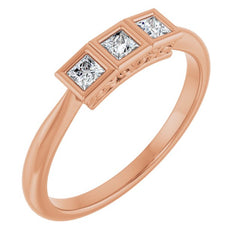 10K Rose Gold 1/5 CTW Lab-Grown Diamond Anniversary Band