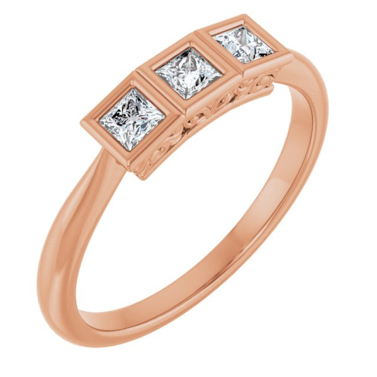 10K Rose Gold 1/3 CTW Lab-Grown Diamond Anniversary Band