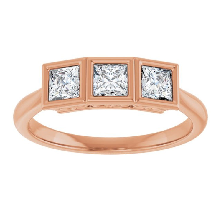 10K Rose Gold 3/4 CTW Lab-Grown Diamond Anniversary Band