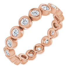 10K Rose Gold 1/2 CTW Lab-Grown Diamond Eternity Band Size 5.25