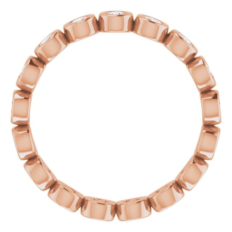 10K Rose Gold 1/2 CTW Lab-Grown Diamond Eternity Band Size 5.25