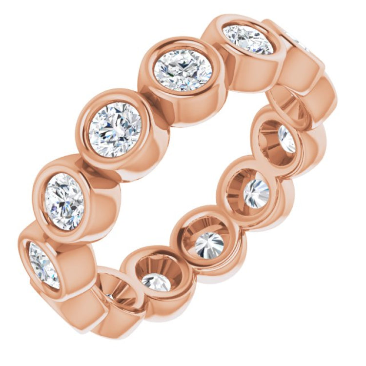 10K Rose Gold 1 9/10 CTW Lab-Grown Diamond Eternity Band Size 8.5