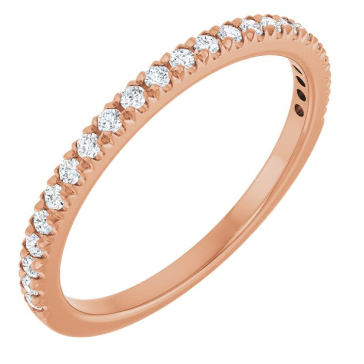10K Rose Gold 1/4 CTW Natural Diamond French-Set Anniversary Band