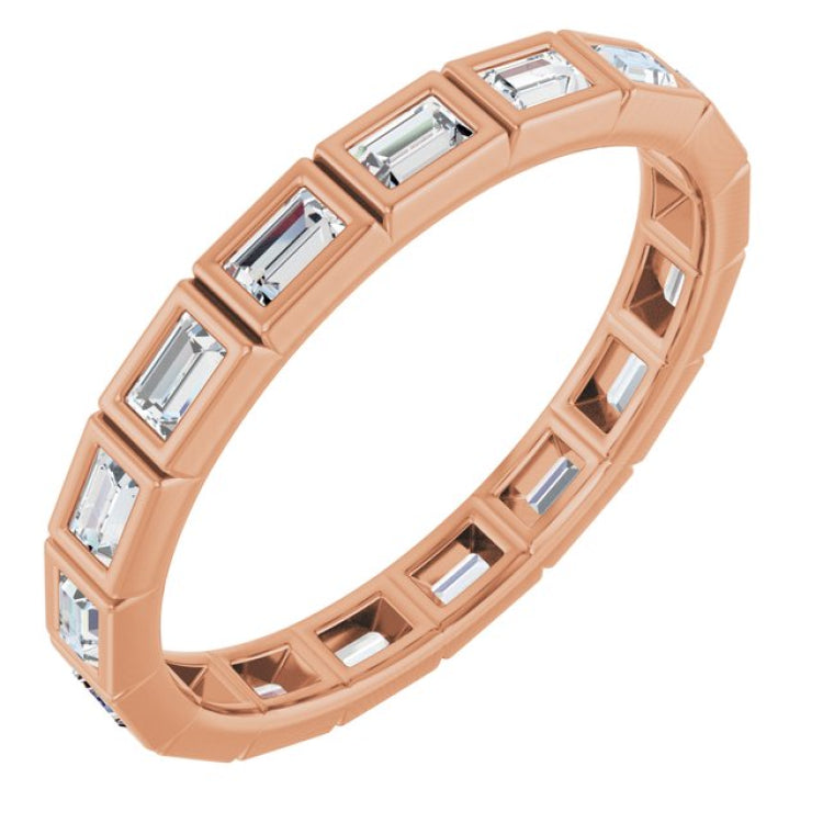 10K Rose Gold 1/2 CTW Lab-Grown Diamond Eternity Band Size 7