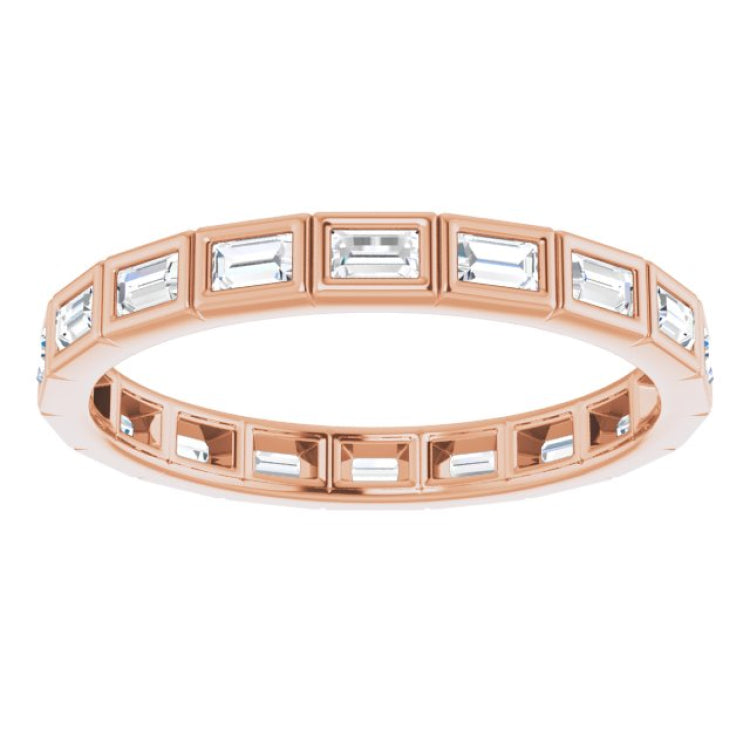 10K Rose Gold 1/2 CTW Lab-Grown Diamond Eternity Band Size 7.5