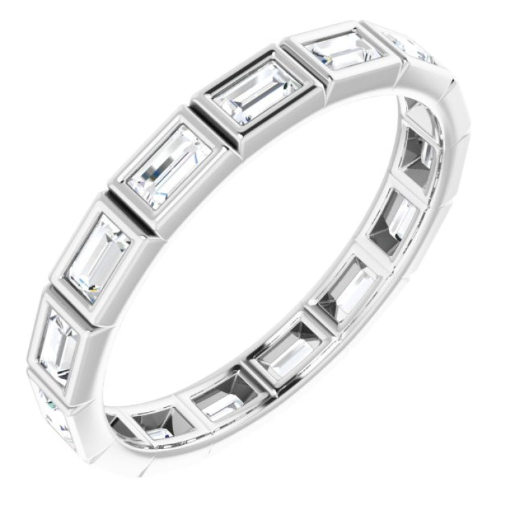 10K White Gold 9/10 CTW Lab-Grown Diamond Eternity Band Size 8