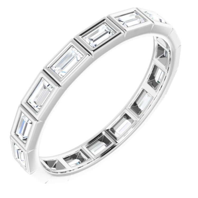 10K White Gold 9/10 CTW Lab-Grown Diamond Eternity Band Size 8.5