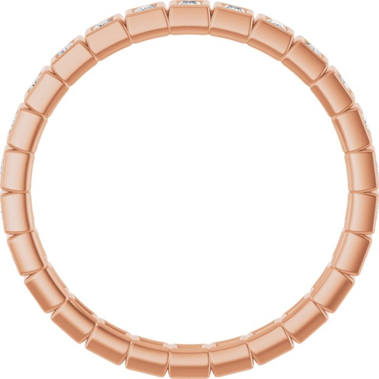 10K Rose Gold 1/3 CTW Lab-Grown Diamond Eternity Band Size 7