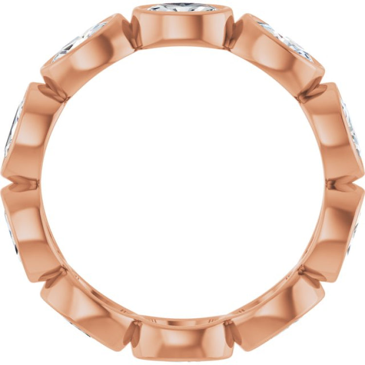 10K Rose Gold 1 9/10 CTW Lab-Grown Diamond Eternity Band Size 7