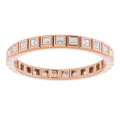10K Rose Gold 3/8 CTW Lab-Grown Diamond Eternity Band Size 7.5