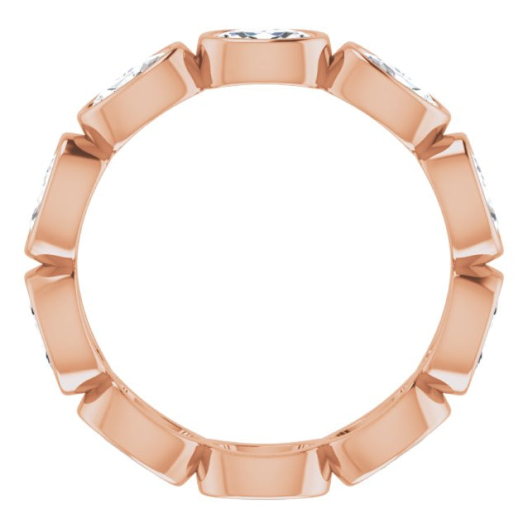 10K Rose Gold 1 9/10 CTW Lab-Grown Diamond Eternity Band Size 7.25