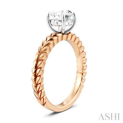 1/20 Ctw Circular Shape Round Cut Diamond Semi-Mount Engagement Ring in 14K Rose and White Gold