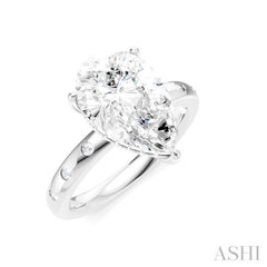 1/5 Ctw Akari Pear Shape Round Cut Diamond Semi-Mount Engagement Ring in 14K White Gold