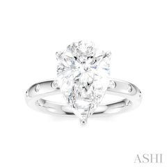 1/5 Ctw Akari Pear Shape Round Cut Diamond Semi-Mount Engagement Ring in 14K White Gold