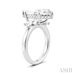 5/8 Ctw Akari Marquise and Round Cut Diamond Semi-Mount Engagement Ring in 14K White Gold