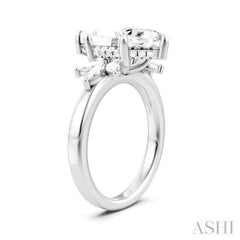 1/2 Ctw Akari Marquise and Round Cut Diamond Semi-Mount Engagement Ring in 14K White Gold