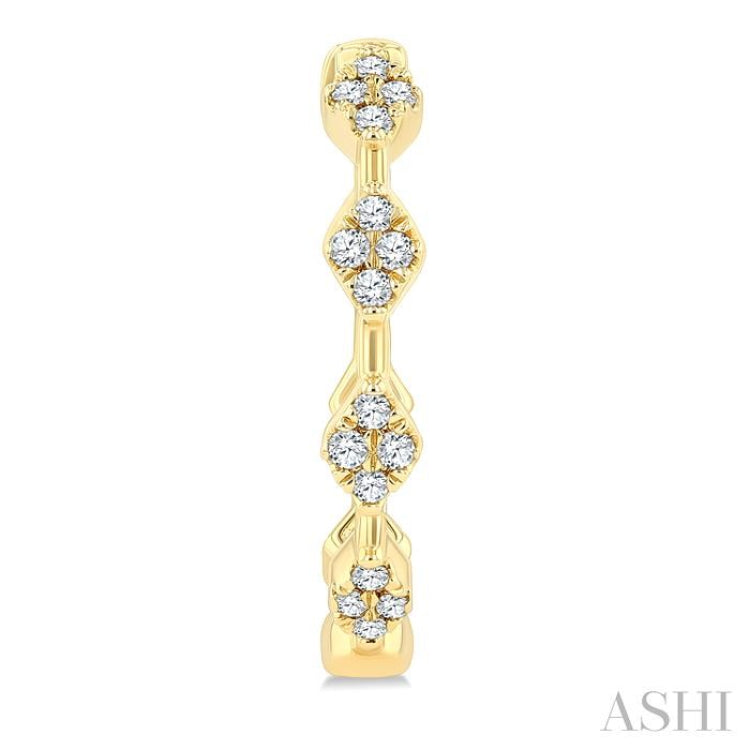 1/6 Ctw Geometric Shape Round Cut Diamond Fashion Hoop Earring in 10K Yellow Gold