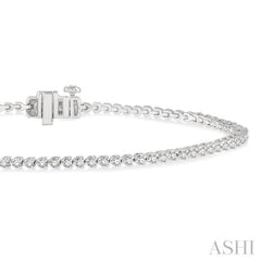 1 Ctw Round Cut Diamond 3-Prong Tennis Bracelet in 14K White Gold