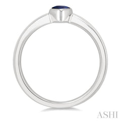 6X4 MM Pear Shape Sapphire Precious Solitaire Ring in 14K White Gold