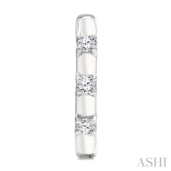 1/10 Ctw Round Cut Diamond Petite Huggie Earrings in 10K White Gold