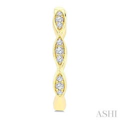 1/6 Ctw Marquise Shape Carving Round Cut Diamond Fashion Hoop Earring in 10K Yellow Gold