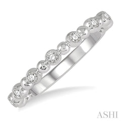 1/6 Ctw Ball Link Round Cut Diamond Stack Band in 14K White Gold