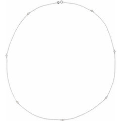 14K White Gold 1/4 CTW Natural Diamond 7-Station 24" Necklace