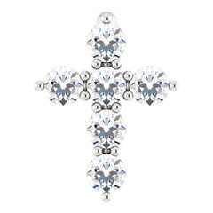 Platinum 1/6 CTW Natural Diamond Cross Pendant