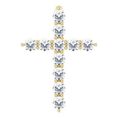 14K Yellow Gold 1/4 CTW Natural Diamond Cross Pendant