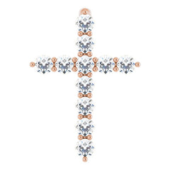 14K Rose Gold 1/4 CTW Natural Diamond Cross Pendant