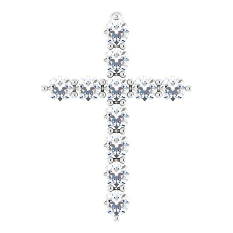 Sterling Silver 1/4 CTW Natural Diamond Cross Pendant