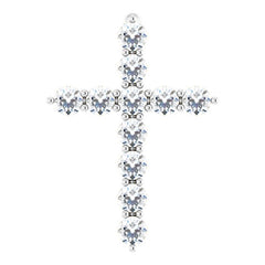 Sterling Silver 1/4 CTW Natural Diamond Cross Pendant