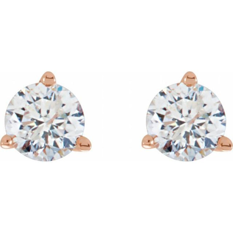 14K Rose Gold 1/5 CTW Natural Diamond Stud Earrings