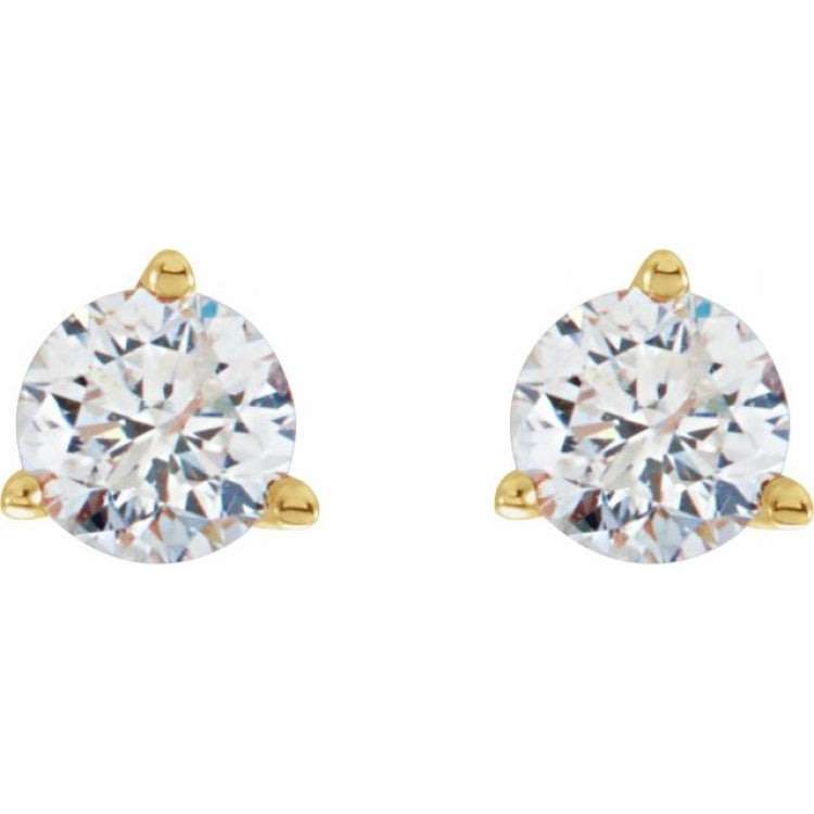 14K Yellow Gold 3/4 CTW Natural Diamond Stud Earrings